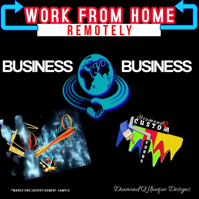 Black Professional Work From Home Digital Promotion Instagram Post template