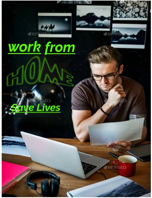 Black Professional Work Home  Flyer Folheto (US Letter) template