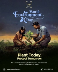 Black Professional Worked Environment Day Flyer Instagram Portrait template