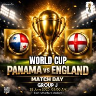 Black Professional World Cup Match Instagram Post template