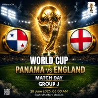 Black Professional World Cup Match Instagram Post template