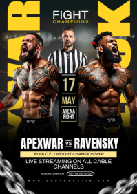Black Professional World Flyweight Championship A4 template