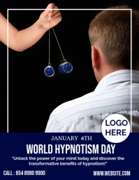 Black Professional World Hypnotism Day  Flyer (us Letter) Pamflet (Letter AS) template