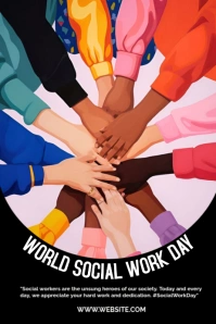 Black Professional World Social Work Day  Poster Plakat template