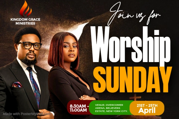 Modèle Black professional worship event poster | PosterMyWall