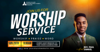 Hitam Church Worship Service Изображение, которым поделились на Facebook Template