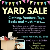 Black Professional Yard Sale  Instagram Post template