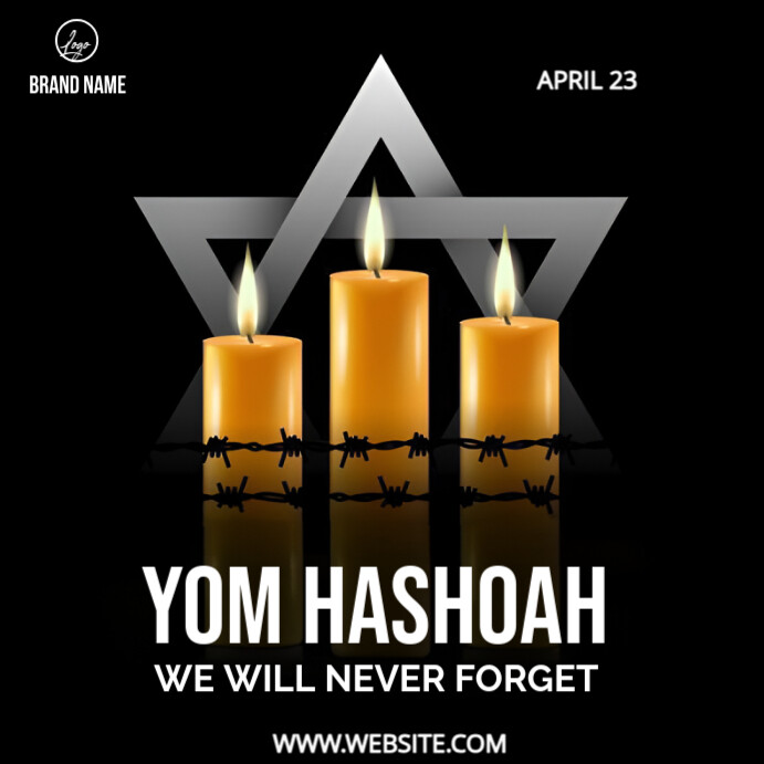 Black Professional Yom Hashoah  Instagram Post template