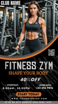 Black Professional Zym Club Ads Instagram Story template