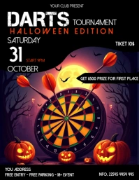 Black Professionale Darts Halloween Edition Volantino (us Letter) template