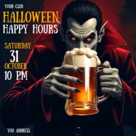 Black Professionale Flyer Halloween Club Free Post Instagram template