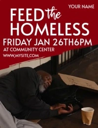 Black Professionale Homeless Shelter Volantino (us Letter) Volante (Carta US) template