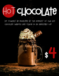 Black Professionale Hot Chocolate Volantino (us Letter) template