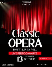 Black Professionale Musical Volantino (us Letter) template