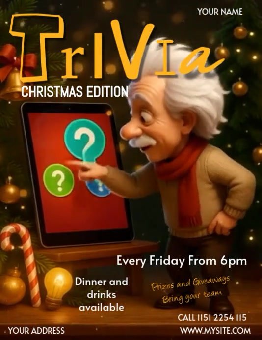 Black Professionale Trivia Christmas Edition Volantino (us Letter ...
