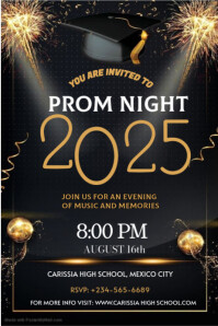 Black  Prom Night  Poster template