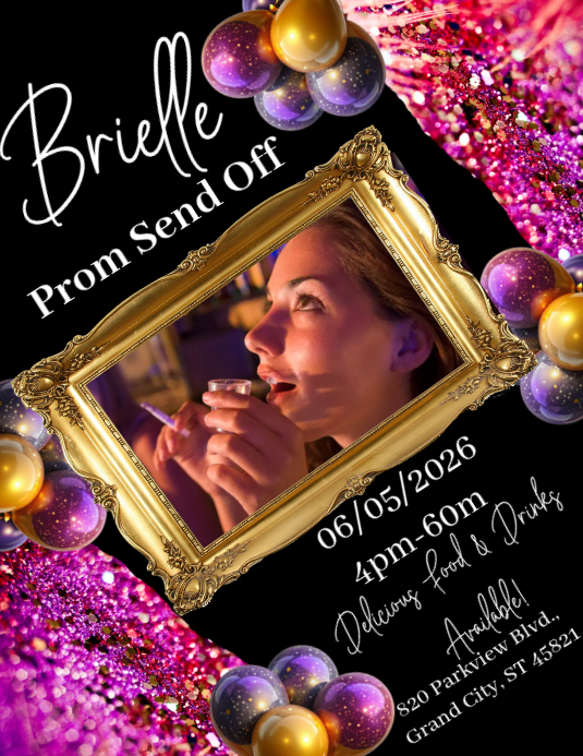Black Prom Send Off Flyers Template | PosterMyWall