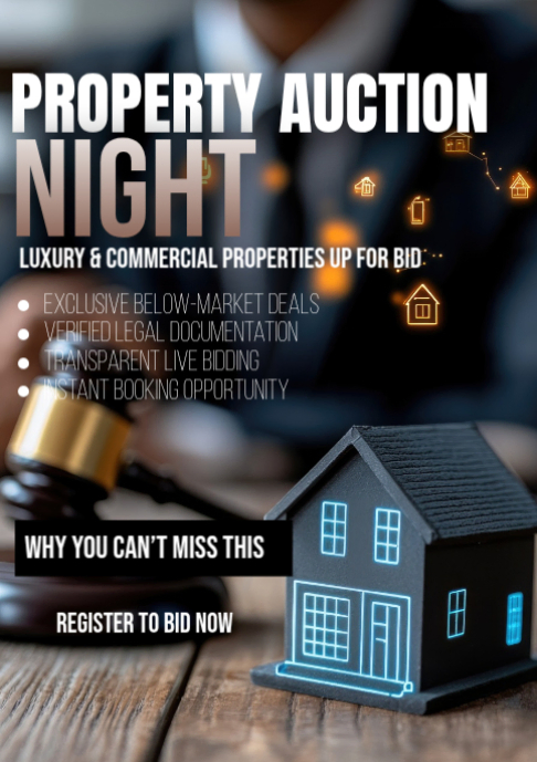 Black Property Auction A2 Template | PosterMyWall