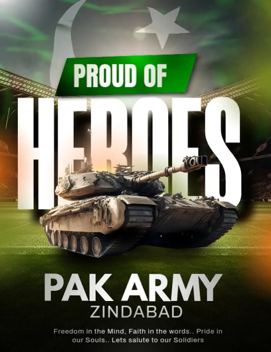 Black Proud Of Pakistani Army Flyer (us Letter) template