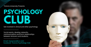Black psychology club flyer delt Facebook-billede template