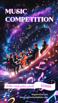 Black purple Ceria Music Competition Instagram Story template