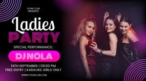 Black Purple Maximalist Ladie Party Event Ban Pantalla Digital (16:9) template