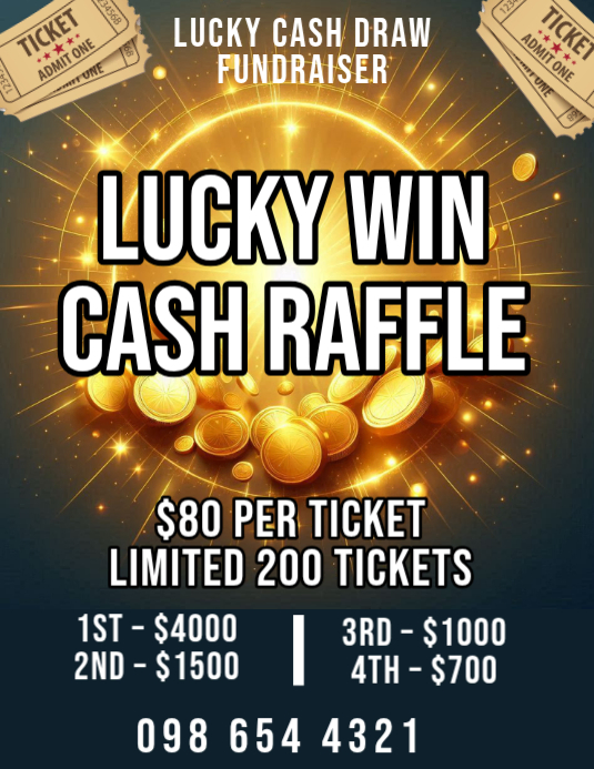 Black Raffle Ticket Flyer Flyer (us Letter) Template | PosterMyWall
