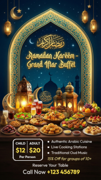 Black Ramadan Iftar Buffet Instagram Story template