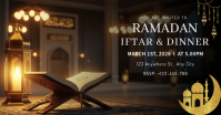 Black Ramadan Iftar Invitation Facebook Shared Image template