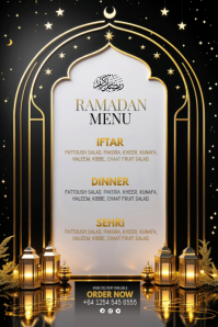 Black Ramadan Menu Poster template