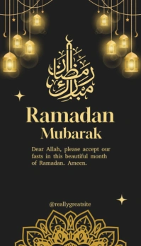 Black  Ramadan Mubarak Day 2025 Business Card template