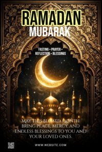 Black Ramadan Pinterest Graphic template