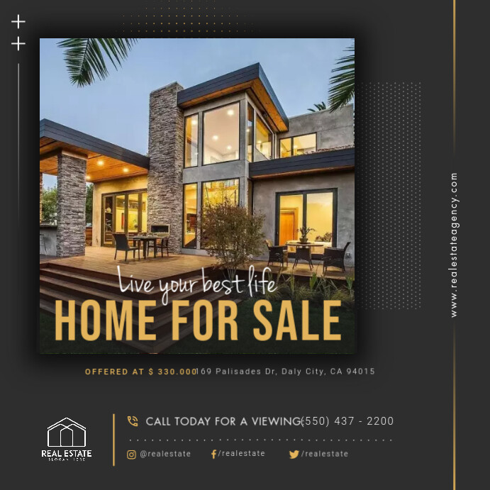 Black Real Estate Instagram Image Template PosterMyWall