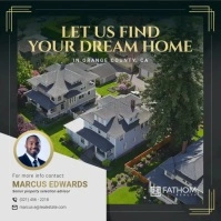 Black Real Estate Square Video template