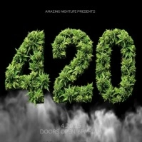 Black Realistic 3D Cannabis 420 Day  Instagram Post template