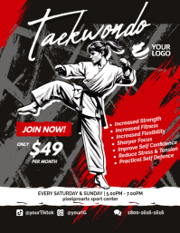 Nero Taekwondo Classes Рекламная листовка Template