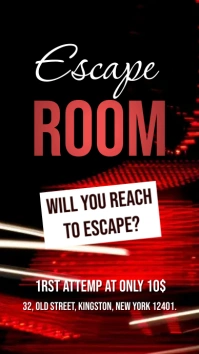 Black Red Maximalist Escape Room Instagram St Instagram-Story template