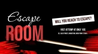 Black Red Maximalist  Escape Room Twitter Pos template
