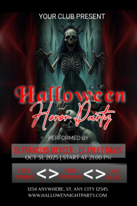 Black Red Maximalist Halloween Horor Party Poster template
