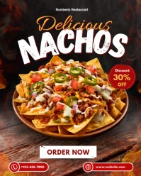 Black Red Modern & Minimal Nachos Promotion Instagram Portrait template