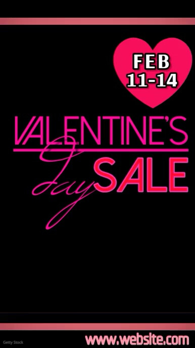 Black/Red Neon Valentine's Day Sale IG Reel template