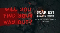 Black Red Scary Escape Room Twitter Post template