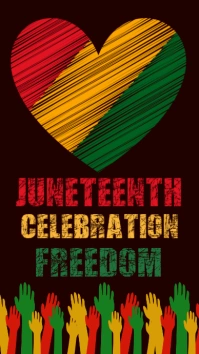Black Red Yellow Green Juneetenth Celebration Instagram Story Template