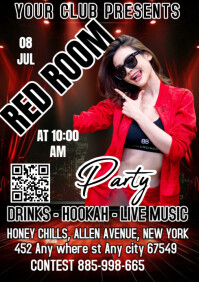 Black Redroom Party A4 template