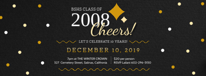 Black Regal Class Reunion Invitation Banner Template
