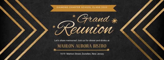 Black Regal College Reunion Banner Template Postermywall