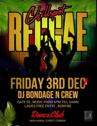 Black Reggae Flyer (us Letter) template
