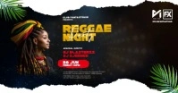 Black Reggae Party Facebook Event Cover Templ template