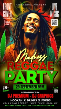 Black Reggae Party Flyer Instagram Story template