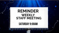 Black Reminder Weekly Staff Meeting Digital Display (16:9) template